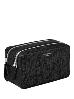 Aspinal of London Mount Street Pebble Leather Washbag, Black