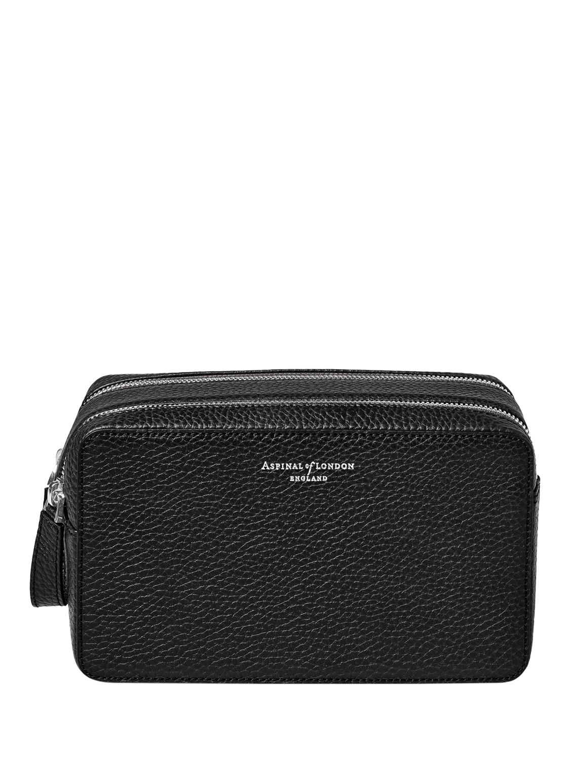 Product image 2 of 4, which shows Aspinal of London Mount Street Pebble Leather Washbag, Black