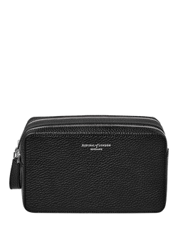 Aspinal of London Mount Street Pebble Leather Washbag - view 2, Black
