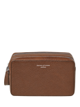 Aspinal of London Mount Street Pebble Leather Washbag, Tobacco