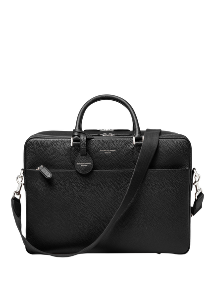 Aspinal of Lonson 48 Hour Mount Street Leather Travel Bag, Black