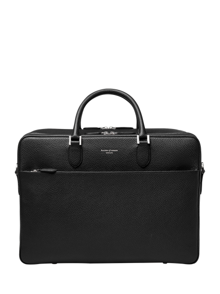 Aspinal of Lonson 48 Hour Mount Street Leather Travel Bag - view 2, Black