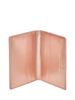 Aspinal of London Woven Leather Double Fold Card Holder - view 2, Blush Pink