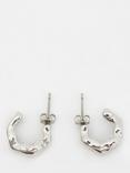 HUSH Wave Huggie Demi Hoop Earrings, Silver