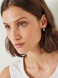 HUSH Wave Huggie Demi Hoop Earrings, Silver