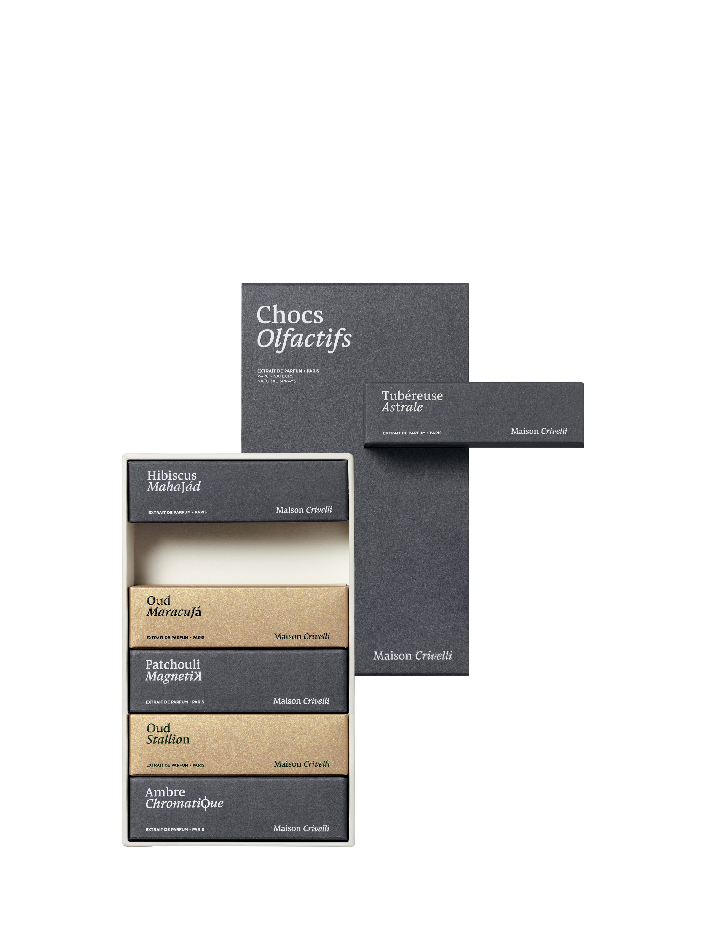Product image 1 of 1, which shows Maison Crivelli Extraits de Parfum Adventure Fragrance Gift Set, 6 x 5ml