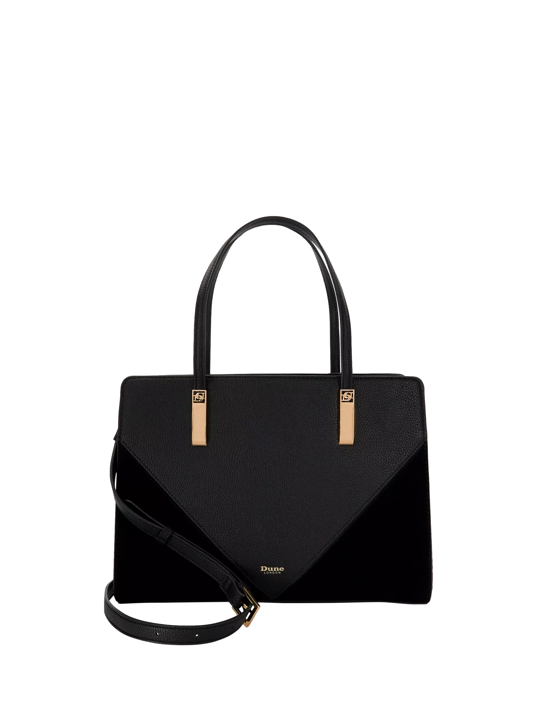 Dune Denbeigh Suede Panel Tote Bag Black