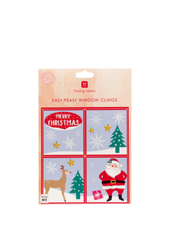 Talking Tables Santa Window Clings, 6 Sheets