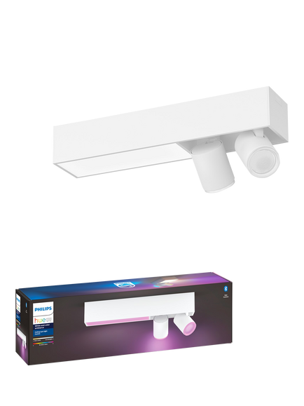 Philips Hue White & Colour Ambiance Centris Smart 2 Light LED Ceiling Spotlight, White, White/Multi
