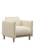 Cozmo Cozy Armchair, Cream Fleece Brick Piping