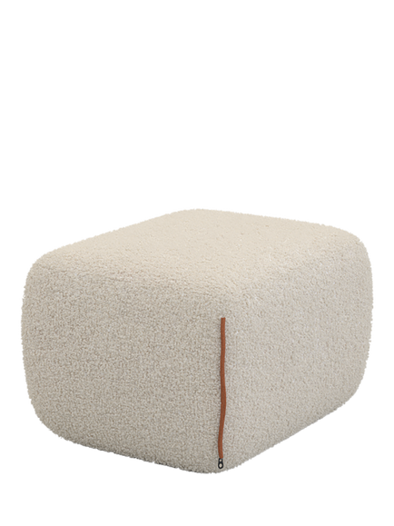 Cozmo Cozy Pouffe, Cream Fleece Brick Piping, Cream Fleece Brick Piping