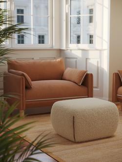 Cozmo Cozy Pouffe, Cream Fleece Brick Piping - view 2, Cream Fleece Brick Piping