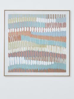 John Lewis 'Dash Texture' Framed Hand Painted 3D Canvas, 90 x 90cm, Cream, Cream