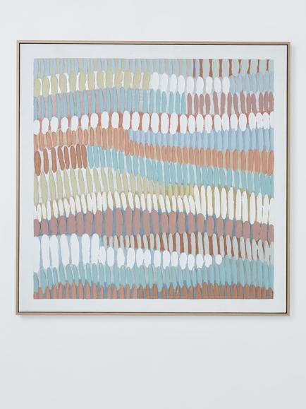 John Lewis 'Dash Texture' Framed Hand Painted 3D Canvas, 90 x 90cm, Cream, Cream