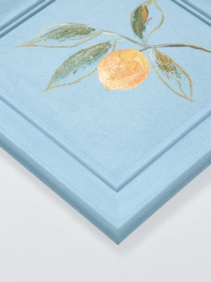 John Lewis Kitchen Art 'Lemon' Hand Painted Wall Art, 30 x 30cm, Blue - view 2, Blue