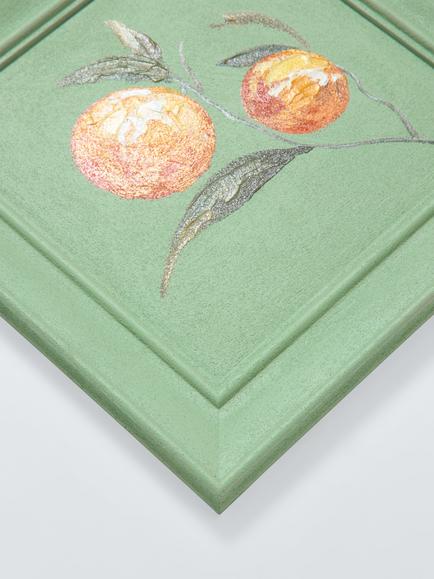 John Lewis Kitchen Art 'Orange' Hand Painted Wall Art, 30 x 30cm, Green - view 2, Green