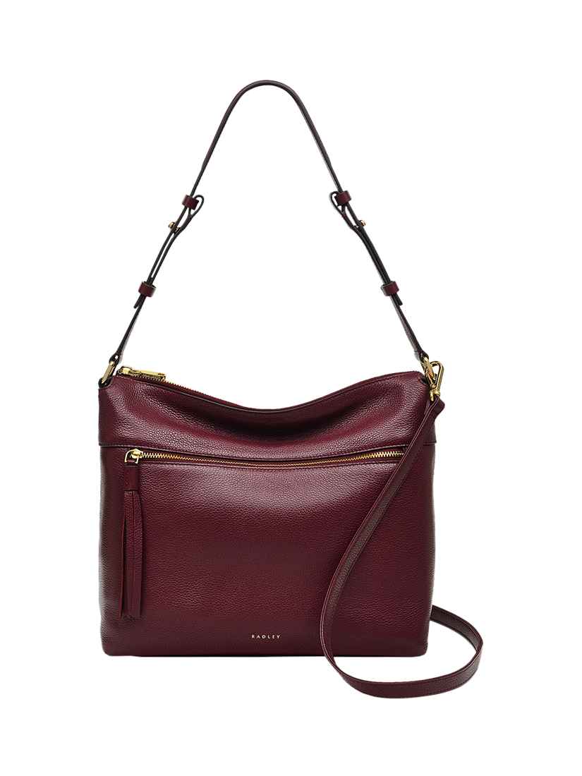 Radley Fountain Mews Leather Zip-Top Tote Bag, Merlot
