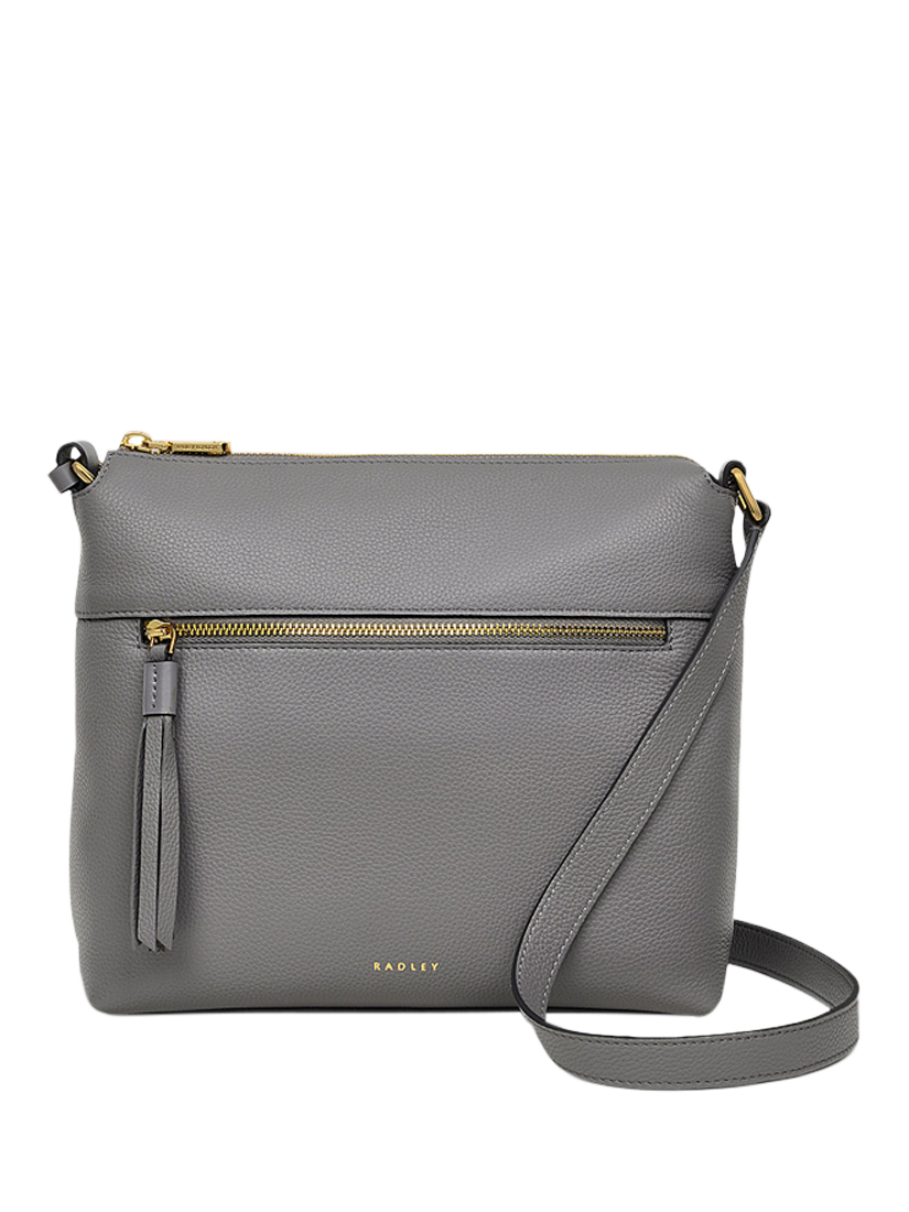 Radley Fountain Mews Leather Zip-Top Crossbody Bag, Cloud Burst