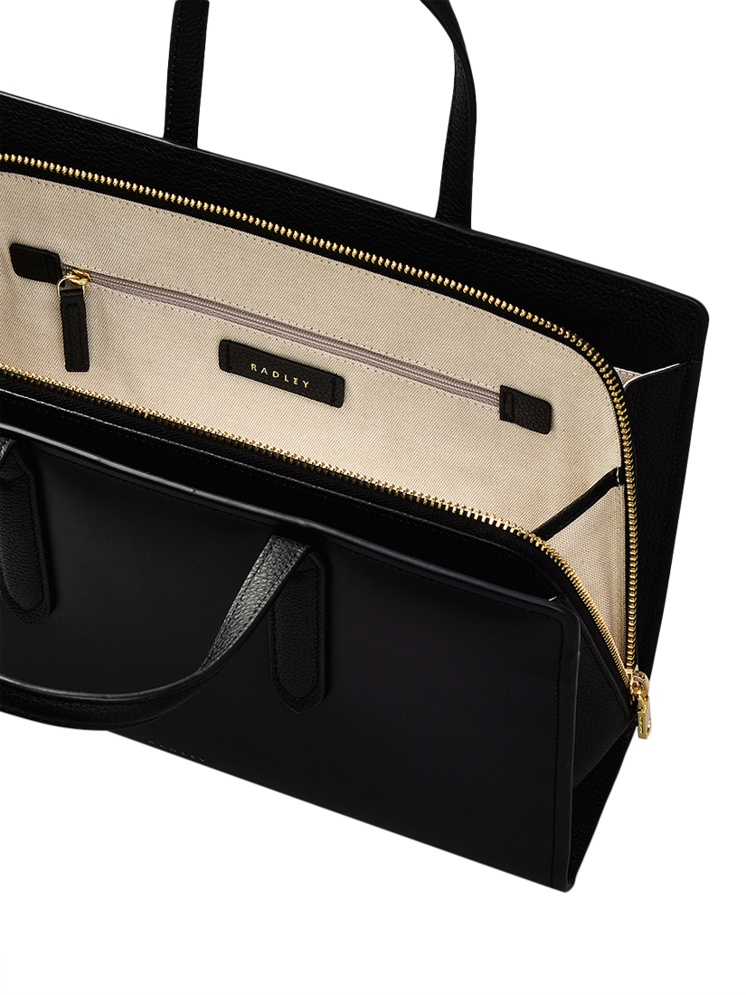 Product image 3 of 4, which shows Radley Liverpool Lane Leather Grab Bag, Black