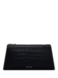 Radley Glasshouse Croc Effect Leather Clutch Bag, Black