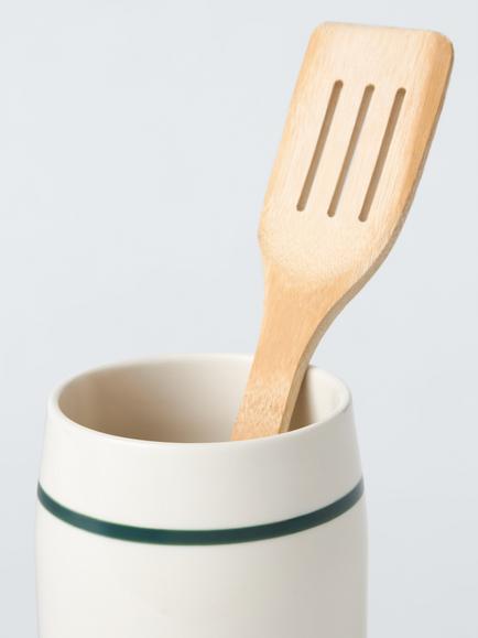 John Lewis X Deliciously Ella Fine China Utensil Jar, Stone - view 2, Stone