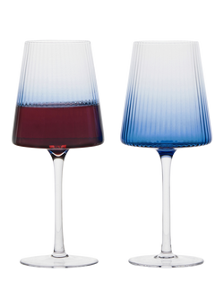 Anton Studio Designs Empire Wine Glass, Set of 2, 450ml, Blue - view 2, Blue
