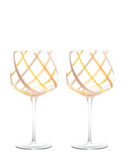 Anton Studio Designs Rio Striped Gin Glass, Set of 2, 700ml, Citrus, Citrus