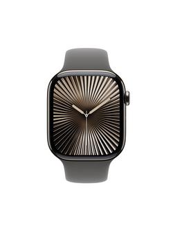 Apple Watch Series 10 GPS + Cellular, 46mm, Titanium Case, Sport Band - view 2, Stone Grey