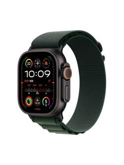 Apple Watch Ultra 2 GPS + Cellular, 49mm, Titanium Case with Alpine Loop, Black/Dark Green, 