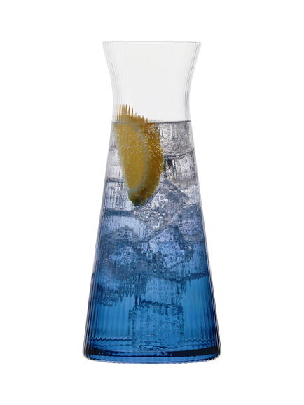 Anton Studio Designs Empire Glass Carafe, 1.2L, Blue - view 2, Blue