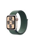 Apple Watch SE GPS + Cellular, 40mm, Sport Loop, One Size, Starlight/Lake Green