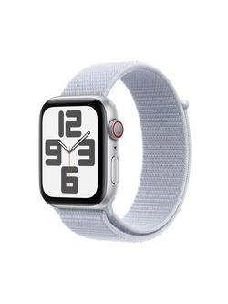 Apple Watch SE GPS + Cellular, 44mm, Sport Loop, One Size, Silver/Blue Cloud