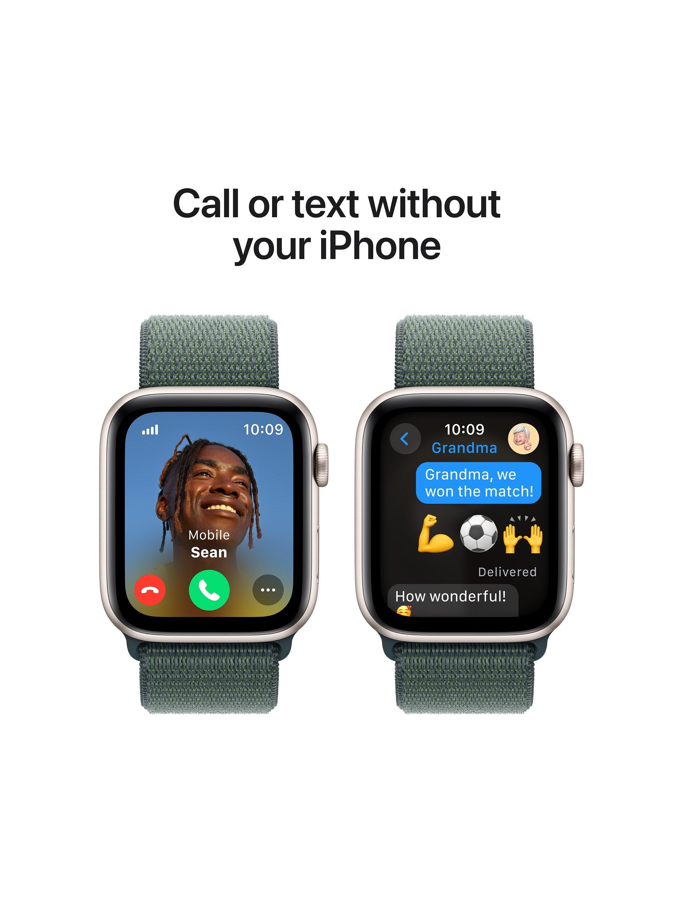 Apple Watch SE GPS Cellular 44mm Sport Loop One Size Starlight Lake Green