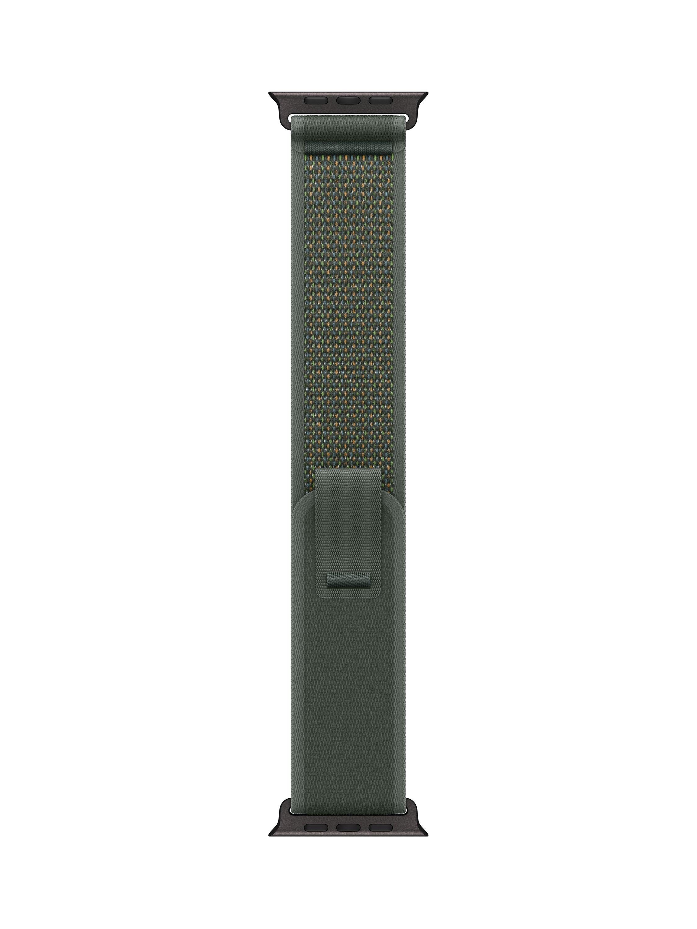 Apple Watch 49mm Green Trail Loop, Medium-Large, Black Titanium Finish