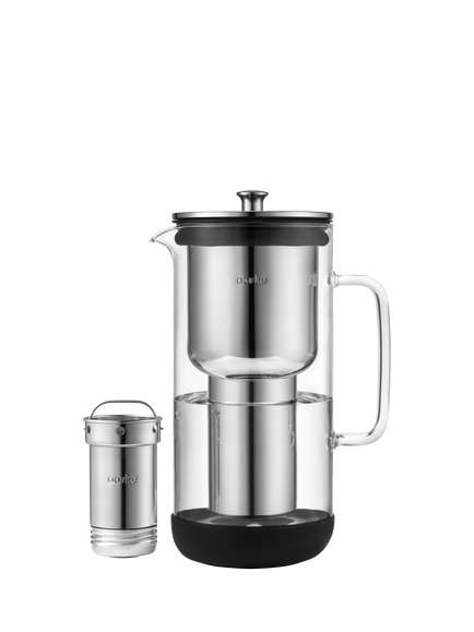 Aarke Purifier Water Filter Glass Pitcher, 2.4L, Clear, Clear
