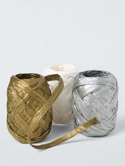 John Lewis Gift Raffia, Pack of 3, Multi - view 2, Multi