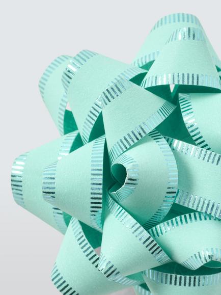 John Lewis Bow & Tag Set, Aqua Blue/Green - view 2, Aqua Blue/Green