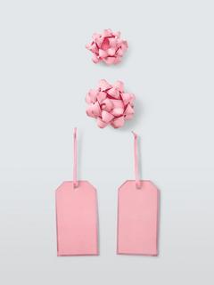 John Lewis Bow & Tag Set, Light Pink