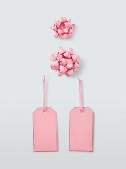 John Lewis Bow & Tag Set, Light Pink, Light Pink