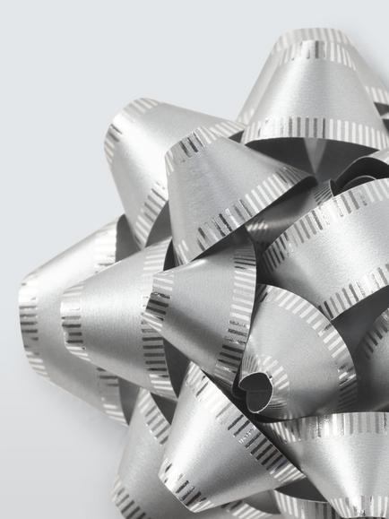 John Lewis Bow & Tag Set, Silver - view 2, Silver