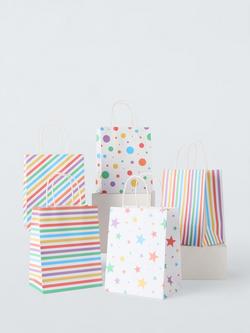 John Lewis Stripe Paper Party Bags, Multi, Pack of 5, Multi