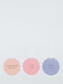 John Lewis Slogan Scalloped Gift Tags, Pack of 3, Multi, Multi
