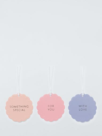 John Lewis Slogan Scalloped Gift Tags, Pack of 3, Multi, Multi