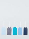 John Lewis Plain/Stripe Luggage Gift Tags, Pack of 5, Multi