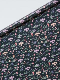 John Lewis Stemmed Floral Wrapping Paper, 3m, White/Black
