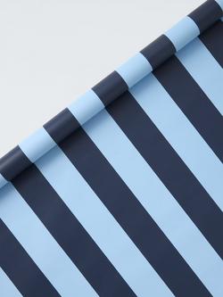 John Lewis Wide Stripe Wrapping Paper, 3m, Mid Blue, Mid Blue
