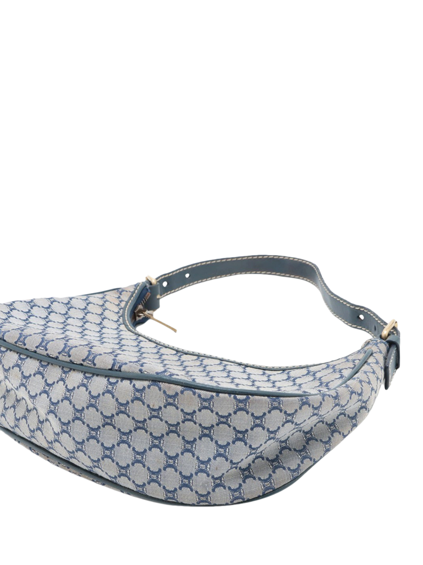 Product image 3 of 10, which shows Pre-loved CELINE Macadam Ava Canvas Shoulder Bag, Blue
