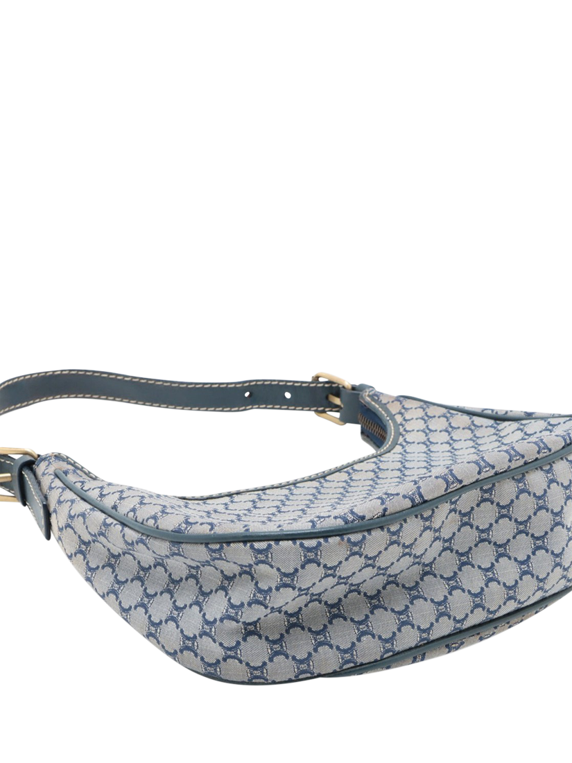 Product image 4 of 10, which shows Pre-loved CELINE Macadam Ava Canvas Shoulder Bag, Blue