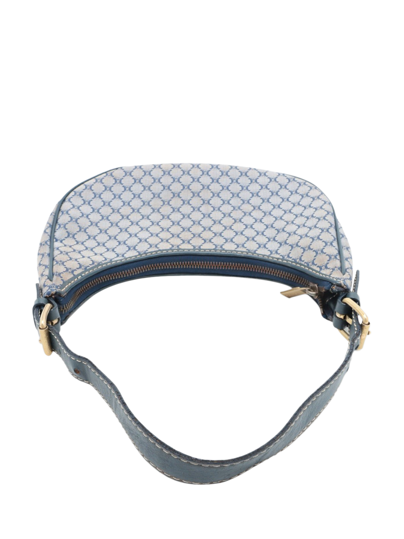 Product image 5 of 10, which shows Pre-loved CELINE Macadam Ava Canvas Shoulder Bag, Blue