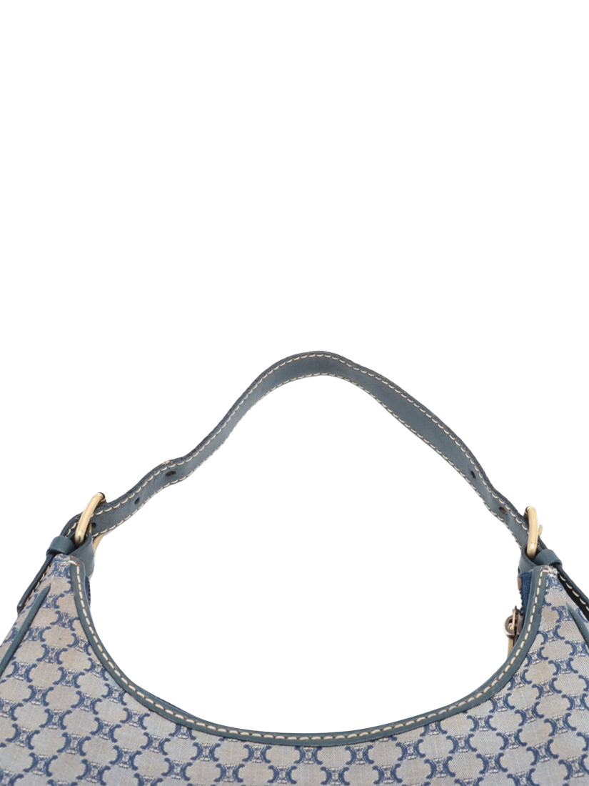 Product image 6 of 10, which shows Pre-loved CELINE Macadam Ava Canvas Shoulder Bag, Blue